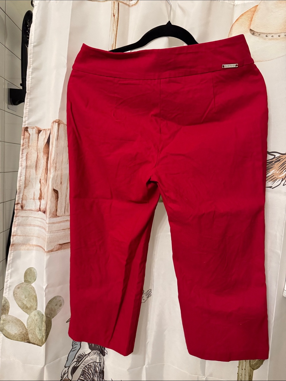 Women’s Red Cropped Ponte Pants - Picture 2 of 2